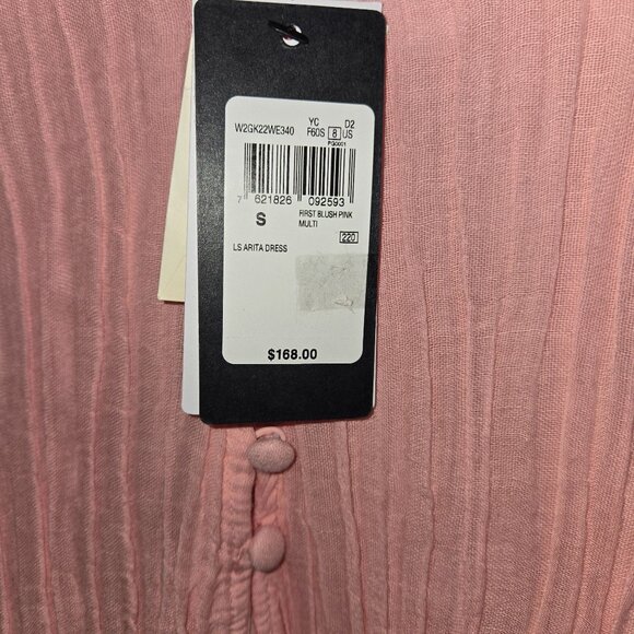 Guess Pink Lace Long Sleeve Button-Down Dress arita dress without belt - Picture 16 of 16